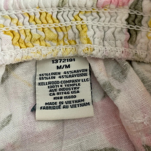 Briggs Women’s Linen Blend Pull-On Shorts Floral Tassels Pockets Medium - Picture 8 of 11